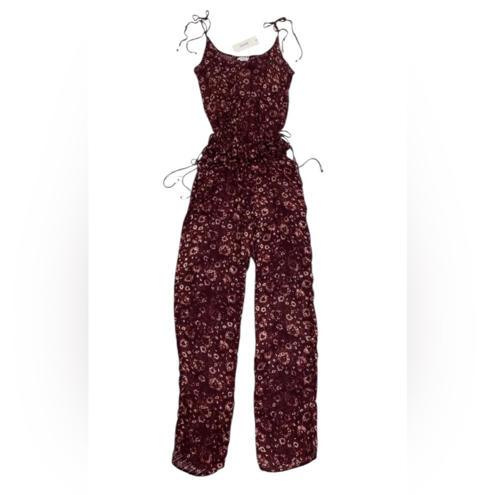 Tavik Floral Jumpsuit in Burgundy Medium - Picture 5 of 5